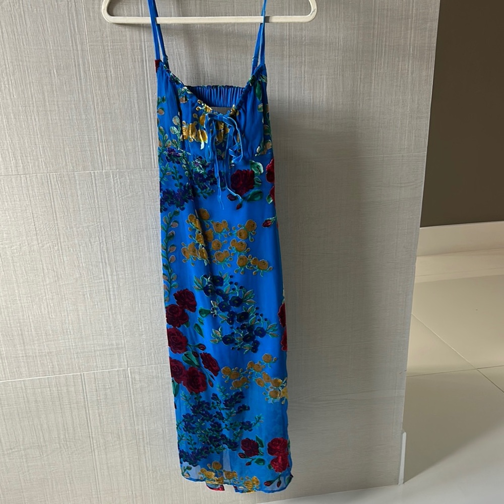 Commense Floral Blue Midi Dress